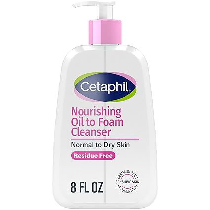 Cetaphil Nourishing Oil to Foam Facial Cleanser for Normal to Dry Skin, up to 24 Hour Hydration, 8 fl oz Afnan collection